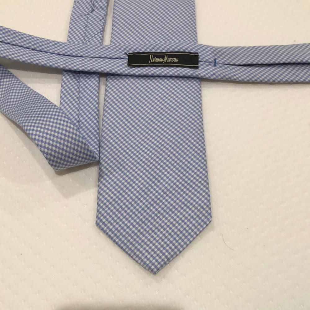 Neiman Marcus Blue Checkered Men's Tie